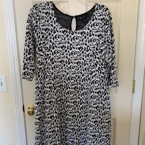 Black and white Lane Bryant fit and flare dress